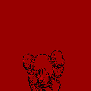 Red Kaws, magenta, art HD phone wallpaper