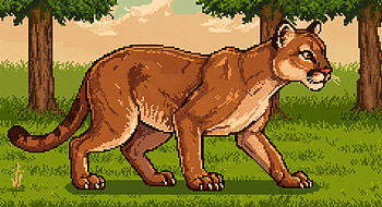 Majestic Cougar: Ultra, cougar, lioness, pixel art, Wildlife, Animal HD wallpaper