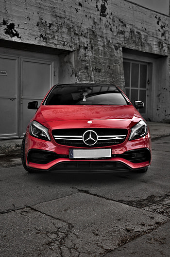 Cars, Building, Car, Front View, Machine, Grey, Mercedes HD phone wallpaper