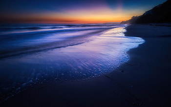 Silent Beach Wave Sunset , beach, sunset, nature HD wallpaper