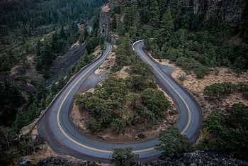 Nature, View From Above, Road, Asphalt HD wallpaper