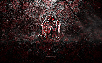 Monster Hunter World logo, grunge art, Monster Hunter World stone logo, red stone texture, Monster Hunter World, grunge stone texture, Monster Hunter World emblem, Monster Hunter World 3d logo HD wallpaper