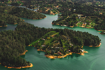 Nature, Water, Building, View From Above, Coast, Forest, Islands HD wallpaper