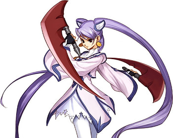 iris-futaba_jun, sexy, white, hot, cute, girl, anime girl, purple, anime, red, weapon, female HD wallpaper