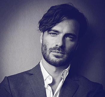 Giulio Berruti, black, white, man, actor, bw, face, italian HD wallpaper