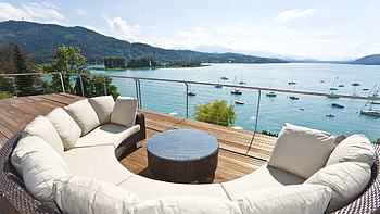 Mountains, Lake, Miscellanea, Miscellaneous, Relaxation, Rest, View, Balcony, Terrace HD wallpaper
