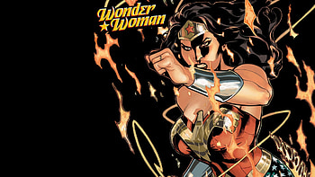 Wonder Woman, superhero, black background, costume, comics, dc comics, amazonian HD wallpaper