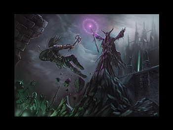 Powerful, magic, fantasy, battle, warrior HD wallpaper