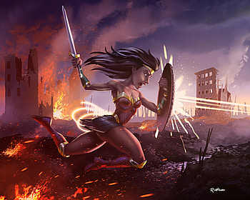Wonder WomanArtwork, wonder-woman, superheroes, artist, artwork, digital-art, behance HD wallpaper