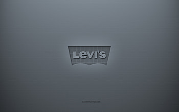 Levis logo, gray creative background, Levis emblem, gray paper texture, Levis, gray background, Levis 3d logo HD wallpaper