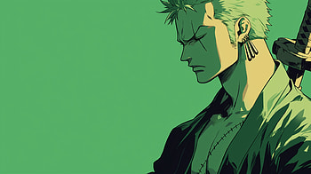 Roronoa Zoro - One Piece Anime Background, Anime, One Piece, Roronoa Zoro, green anime HD wallpaper