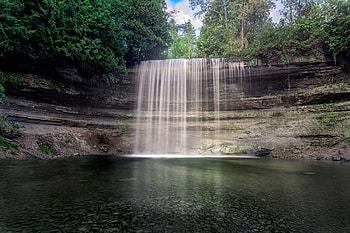 Bridal Veil Falls, Ontario, Canada, waterfall, nature, forest, canada, ontario HD wallpaper
