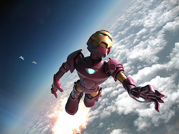 Iron Man Above Clouds, iron-man, superheroes, artwork, artstation HD wallpaper