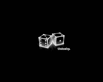 Unlucky, 2 white framed dice, on black HD wallpaper