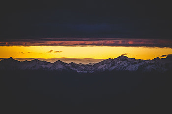 Sky, Mountains, Night, Clouds, Vertex, Top, Dark, Snow Covered, Snowbound HD wallpaper