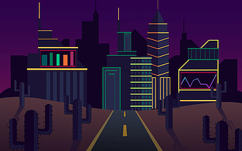 abstract nightscapes, , road, creative, cartoon city, abstract cityscapes, artwork, abstract buildings HD wallpaper