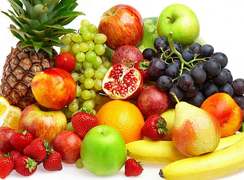 Assorted Berries, apples, pears, bananas, strawberries HD wallpaper
