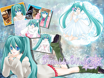 Twinkle Melody, awesome, uniform, nice, hatsune, aqua eyes, white, hatsune miku, twintail, girl, singer, aqua, anime girl, anime, pretty, green, virtual, song, cute, vocaloid, beauty, miku, multiple personas, music, vocaloids, thighhighs, hat, program, skirt, beautiful, diva, aqua hair, sakura, cool, idol HD wallpaper