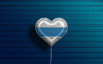 I Love Tucuman, , realistic balloons, blue wooden background, Day of Tucuman, Argentine provinces, flag of Tucuman, Argentina, balloon with flag, Provinces of Argentina, Tucuman flag, Tucuman HD wallpaper