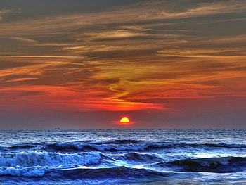 Landscape, Sunset, Sea HD wallpaper