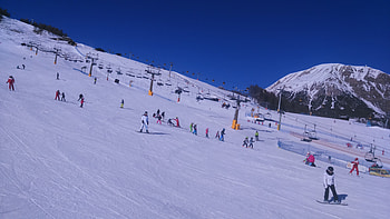 Good luck in ski sport...besh...ciao..., rainbow, waterfall, sky, River, beach, mountain HD wallpaper