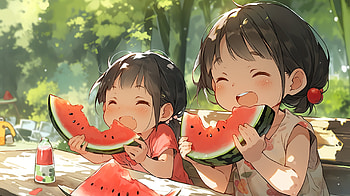 Eating Watermelon, food, watermelon HD wallpaper