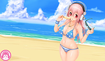 Super Sonico Beach by BLFML72 Super Sonico Beach by BLFML72 HD wallpaper