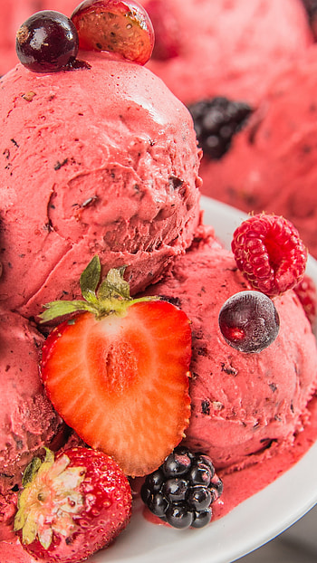 Summer dessert fruits, Ice Cream , High definition, Premium quality HD phone wallpaper