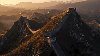 Great Wall of China in morning mist, Great Wall of China, morning, mist, nature, sunlight HD wallpaper