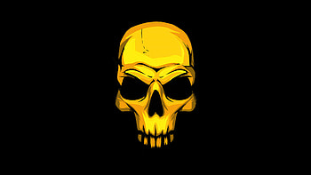 Gold Skull Dark Background , skull, dark, black, artist, artwork, digital-art HD wallpaper