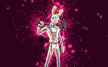 Silver Guggimon, , purple neon lights, Fortnite Battle Royale, Fortnite characters, Silver Guggimon Skin, Fortnite, Silver Guggimon Fortnite HD wallpaper
