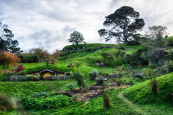 The Shire, New Zealand, Hobbit house, Scenic beauty HD wallpaper