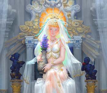Beautiful Queen, fantasy, art, woman, throne HD wallpaper