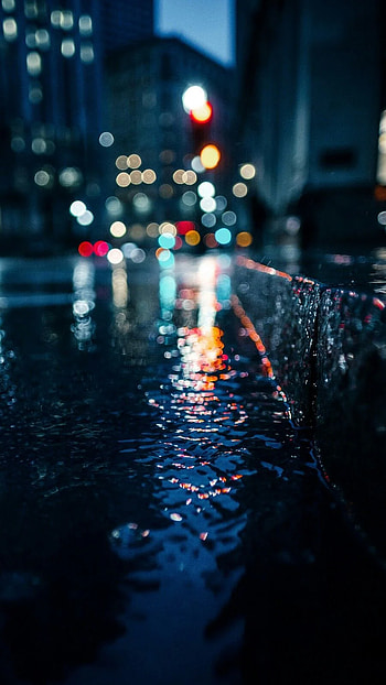 for Android and . Rain, city, light, Rainy City Lights HD phone wallpaper