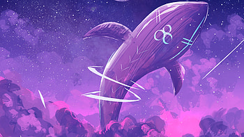 Whale Away , whale, artist, artwork, digital-art, artstation, synthwave HD wallpaper