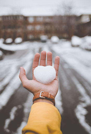 Winter, Snow, Love, Hand, Heart HD phone wallpaper