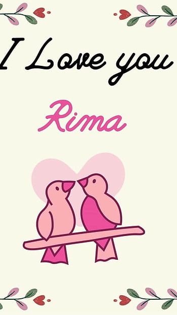 R Name, Love Birds, Rima HD phone wallpaper