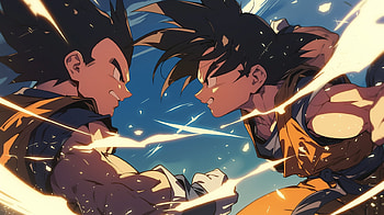 Goku and Vegeta Showdown - Dragon Ball Z, Anime, Dragon Ball Z, Vegeta (Dragon Ball), Goku, Goku & Vegeta HD wallpaper