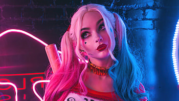 Harley Quinn Suicide Squad Monster, harley-quinn, suicide-squad, superheroes, cosplay, two-toned-hair HD wallpaper