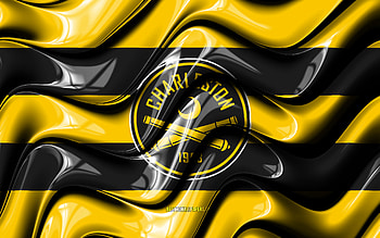 Charleston Battery flag, , yellow and black 3D waves, USL, american soccer team, Charleston Battery logo, football, soccer, Charleston Battery FC HD wallpaper