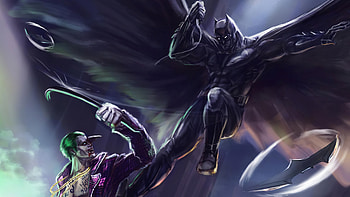 Joker Vs Bat, joker, batman, superheroes, artwork, digital-art HD wallpaper
