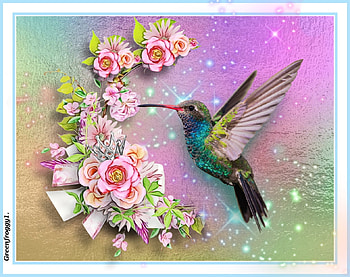 HUMMINGBIRD AND FLOWERS, ART, FLOWERS, BIRD, ABSTRACT HD wallpaper