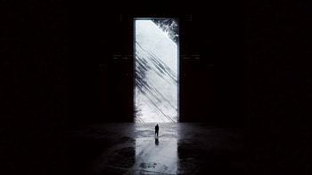 Portal, Reflection, Dark, Silhouette, Darkness, Glow HD wallpaper