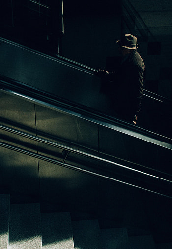 Dark, Ladder, Stairs, Human, Person, Anonymous HD phone wallpaper