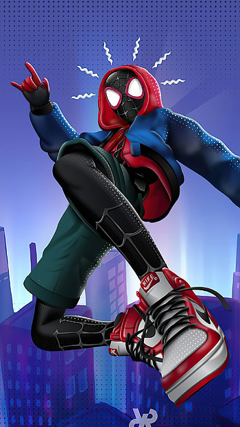 Miles Morales, Miles, Marvel, Spider Man HD phone wallpaper