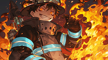 Shinra Kusakabe: Blazing Fire Force, Anime, Fire Force, Shinra Kusakabe, fire HD wallpaper