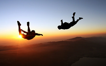 Aerial thrills, High-definition , Parachuting wonders, Striking visuals HD wallpaper