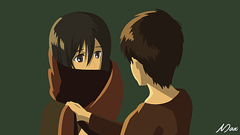 Eren Yeager, Anime, Attack On Titan, Mikasa Ackerman HD wallpaper