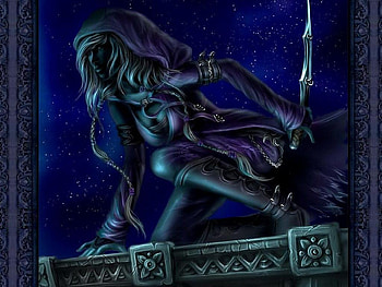 Assassin 1, night, stars, dragger, woman HD wallpaper