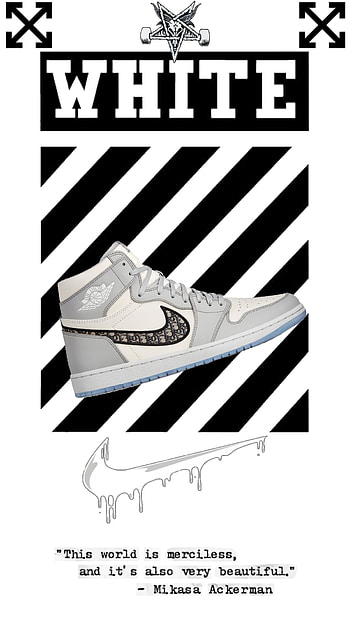 Off white nike, Blanco, arte HD phone wallpaper